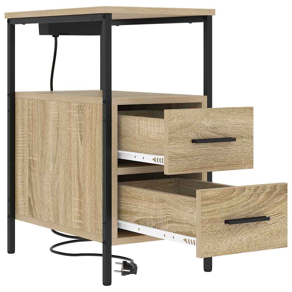 vidaXL Szafka Nocna z szufladą 2 pcs Dąb Sonoma 30 x 48 x 61 cm