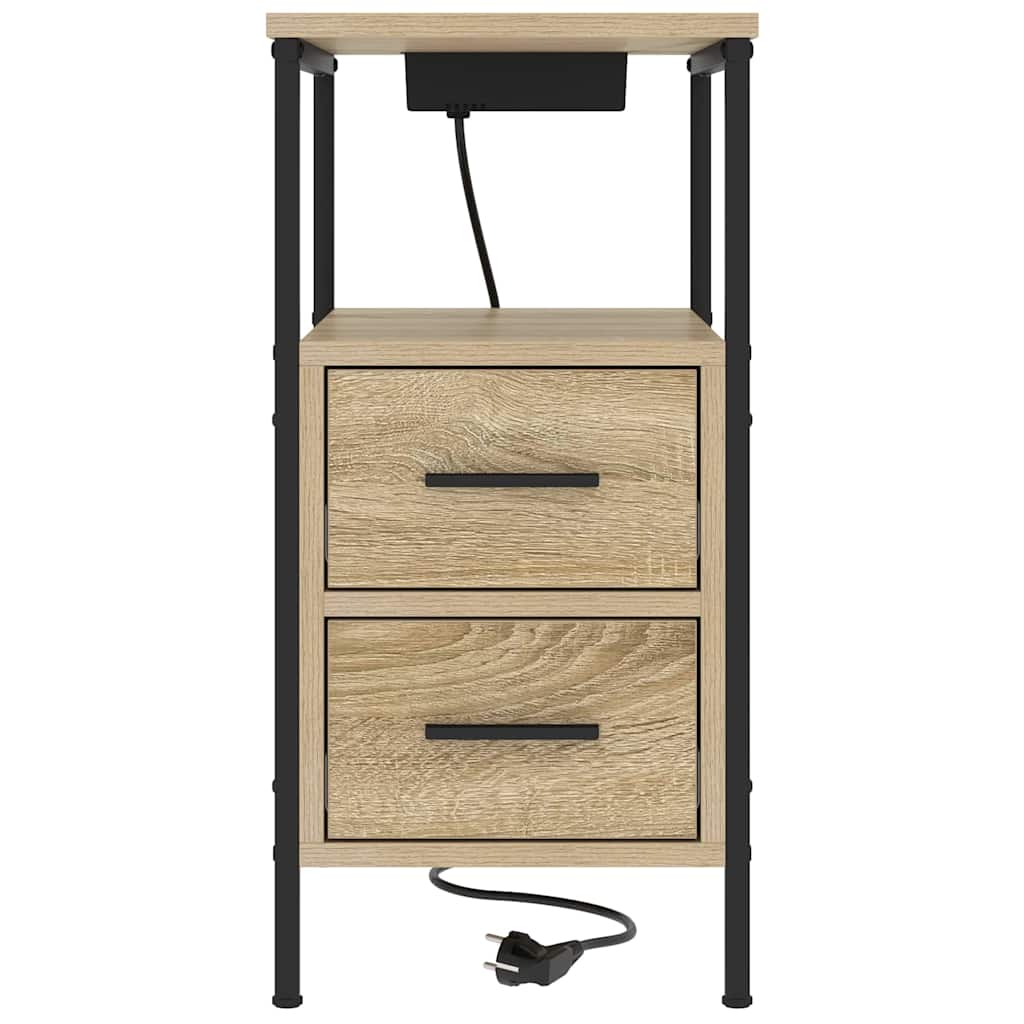 vidaXL Szafka Nocna z szufladą 2 pcs Dąb Sonoma 30 x 48 x 61 cm