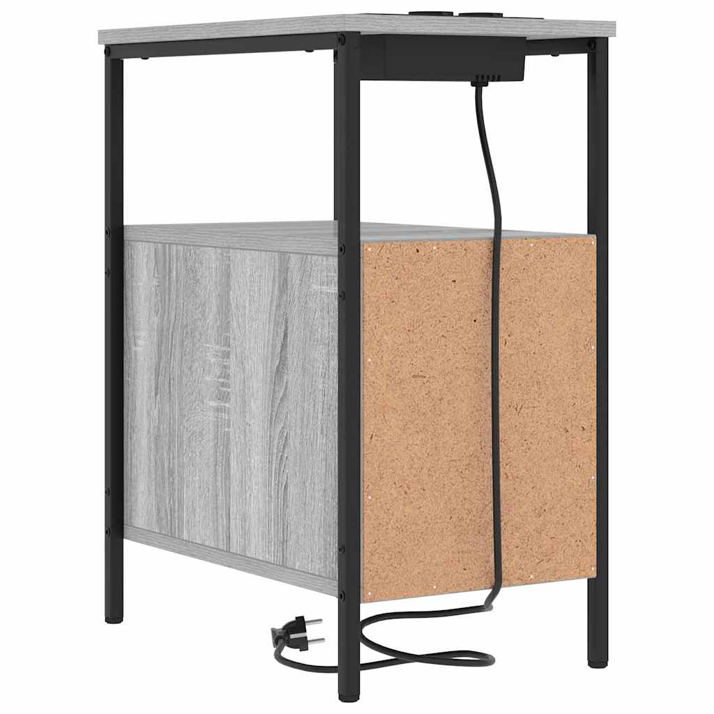 vidaXL Szafka Nocna z szufladą 2 pcs Szary Sonoma 30 x 48 x 61 cm