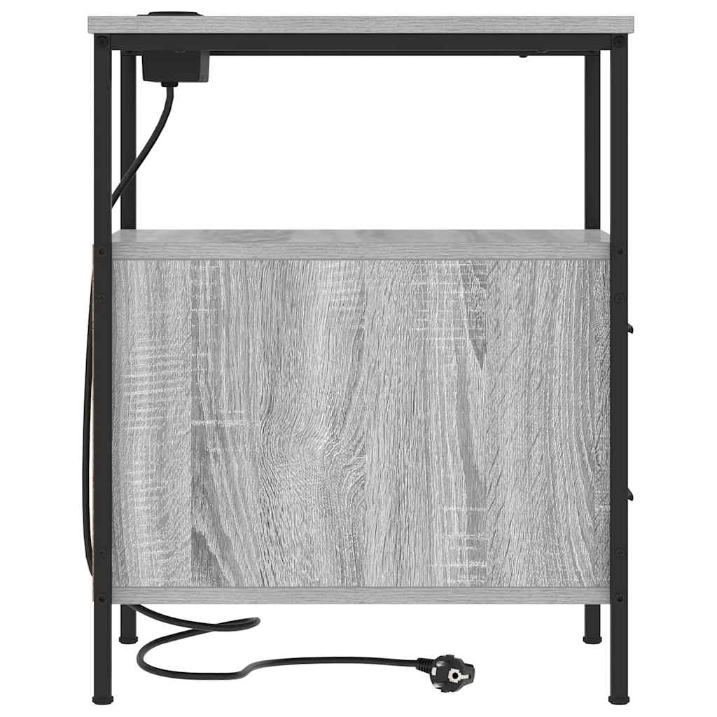 vidaXL Szafka Nocna z szufladą 2 pcs Szary Sonoma 30 x 48 x 61 cm