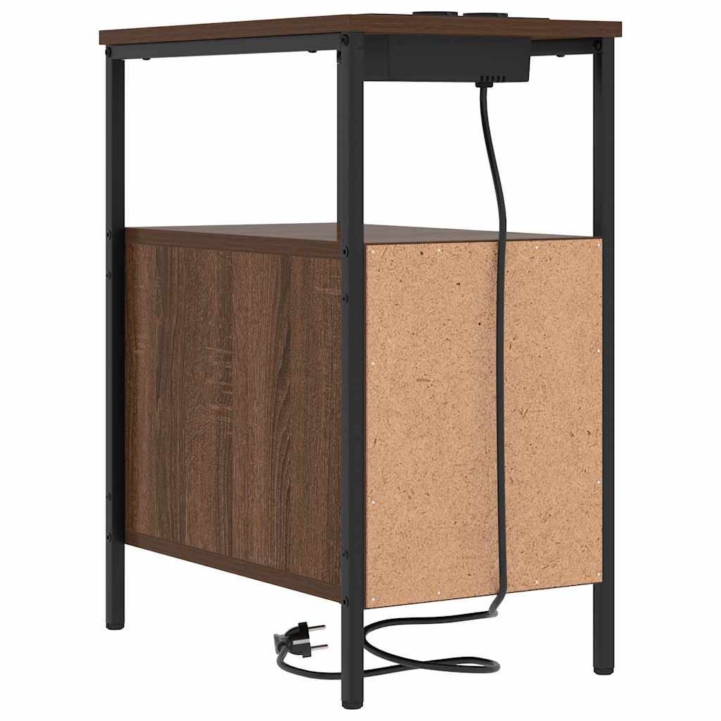 vidaXL Szafka Nocna z szufladą 2 pcs Brązowy dąb 30 x 48 x 61 cm