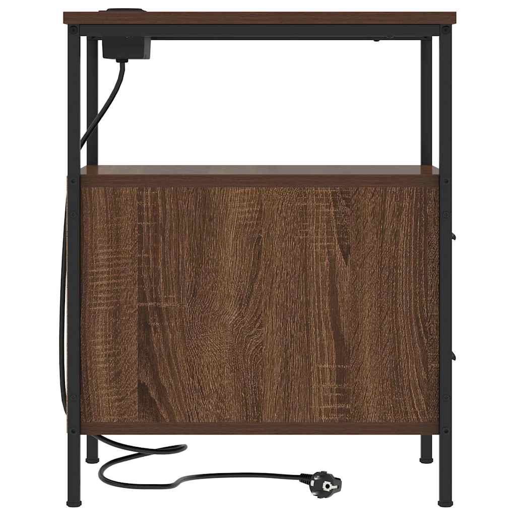 vidaXL Szafka Nocna z szufladą 2 pcs Brązowy dąb 30 x 48 x 61 cm