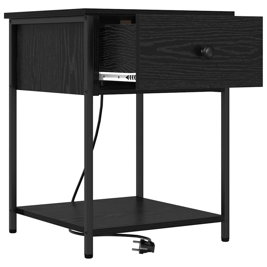 vidaXL Szafka Nocna Czarny Dąb 42 x 41 x 56 cm Materiał drewnopochodny