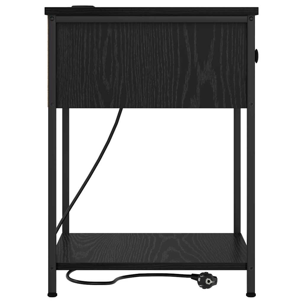 vidaXL Szafka Nocna Czarny Dąb 42 x 41 x 56 cm Materiał drewnopochodny