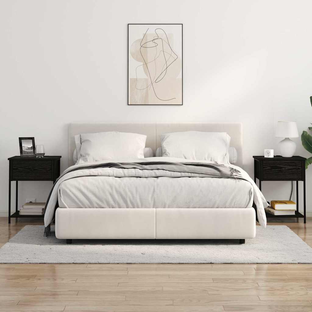 vidaXL Szafka Nocna z szufladą 2 pcs Czarny Dąb 42 x 41 x 56 cm