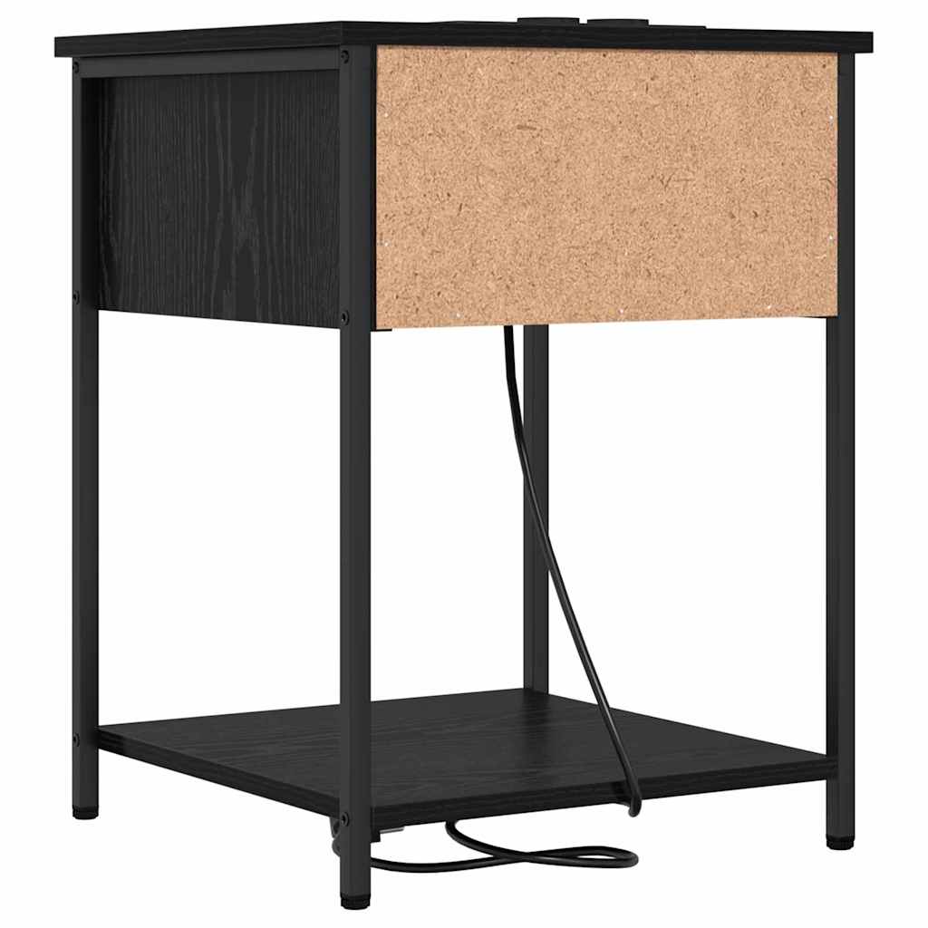 vidaXL Szafka Nocna z szufladą 2 pcs Czarny Dąb 42 x 41 x 56 cm