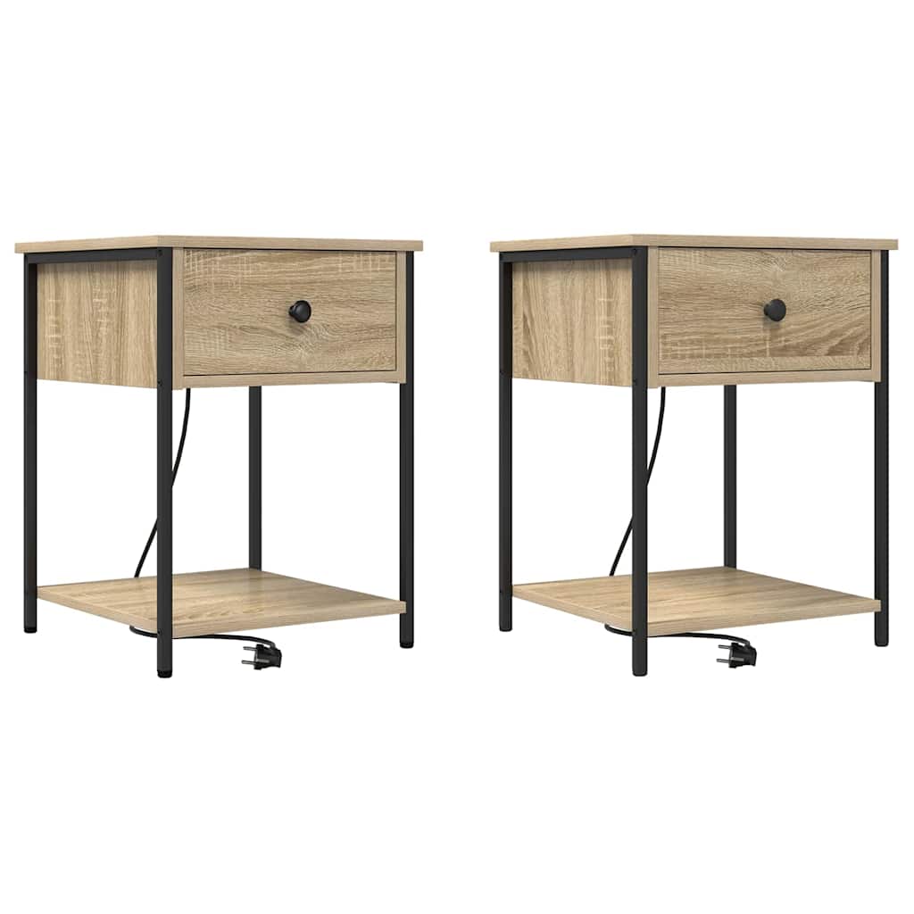 vidaXL Szafka Nocna z szufladą 2 pcs Dąb Sonoma 42 x 41 x 56 cm