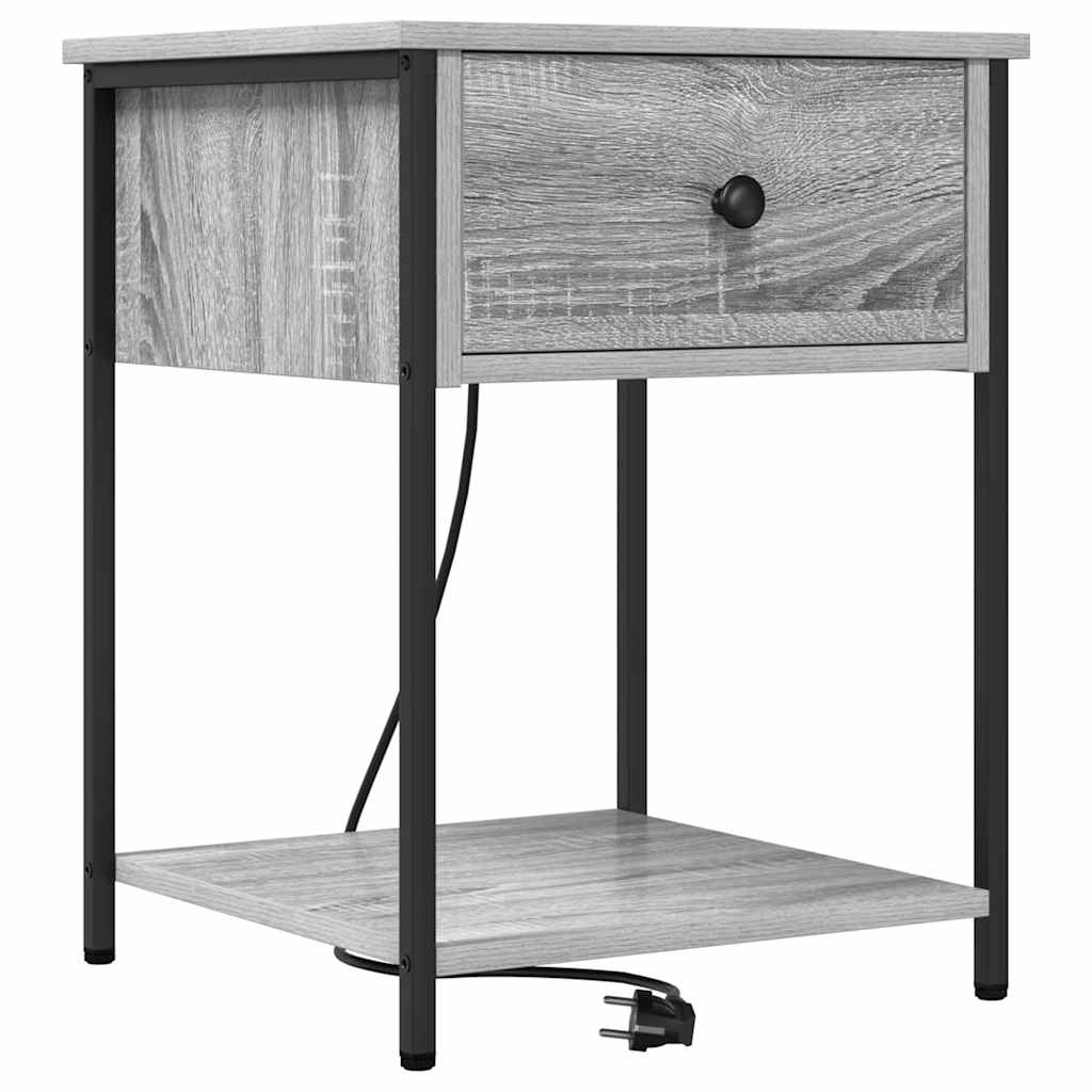 vidaXL Szafka Nocna z szufladą 2 pcs Szary Sonoma 42 x 41 x 56 cm