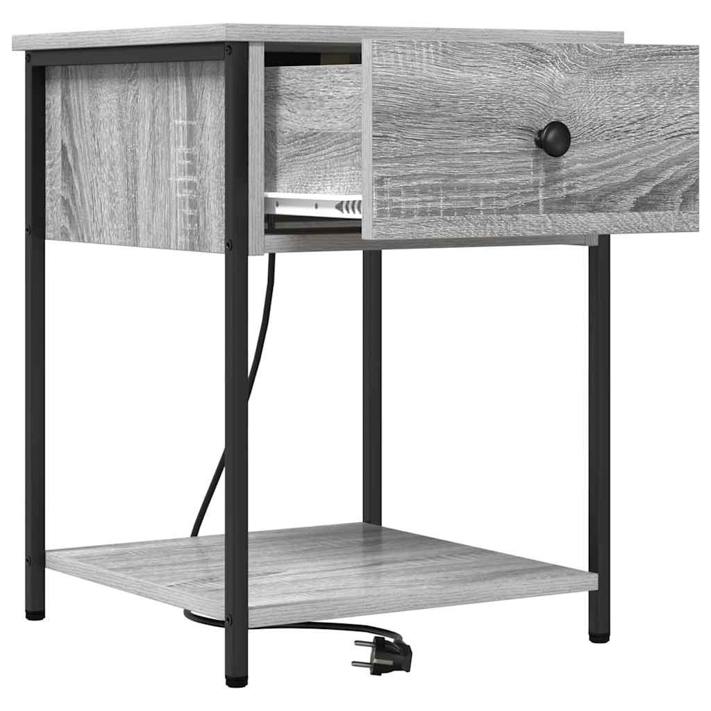 vidaXL Szafka Nocna z szufladą 2 pcs Szary Sonoma 42 x 41 x 56 cm