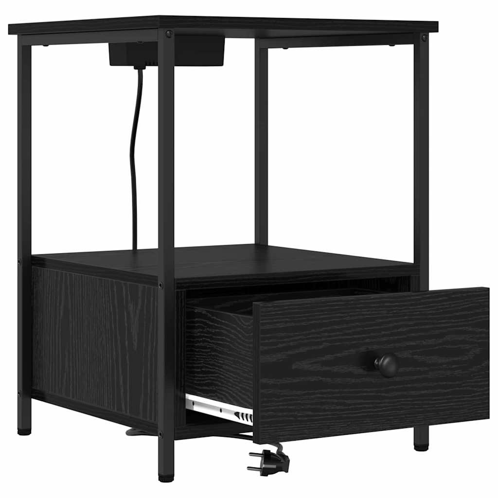 vidaXL Szafka Nocna Czarny Dąb 42 x 41 x 56 cm Materiał drewnopochodny