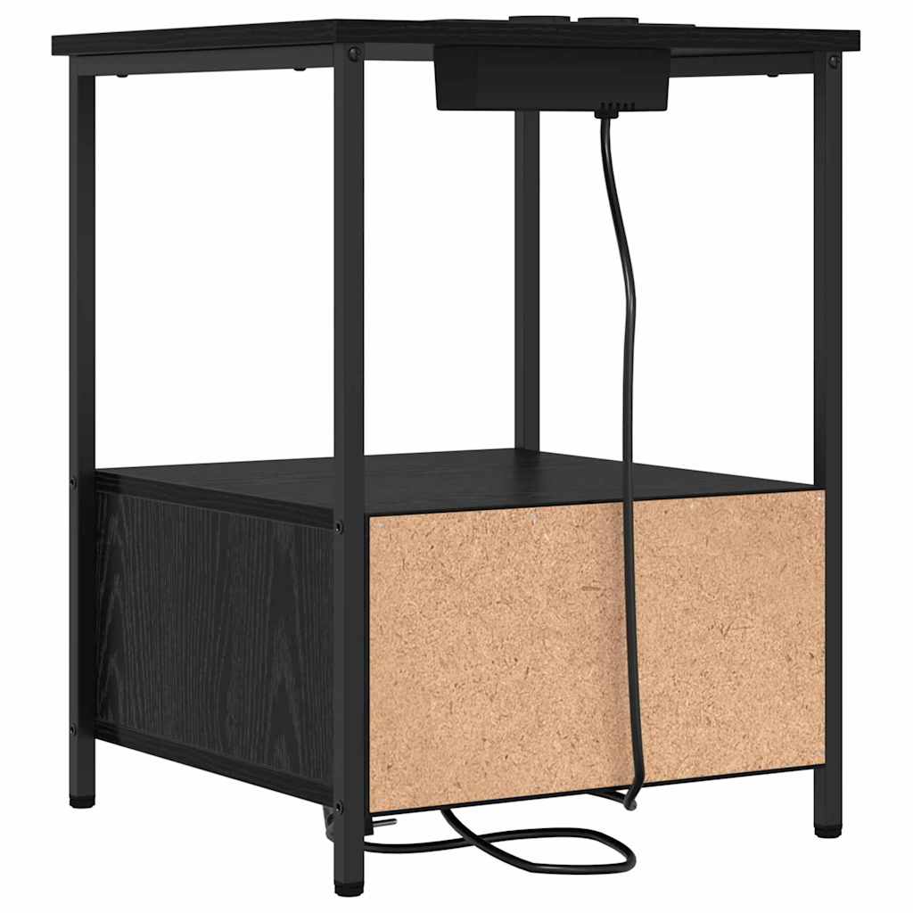 vidaXL Szafka Nocna Czarny Dąb 42 x 41 x 56 cm Materiał drewnopochodny