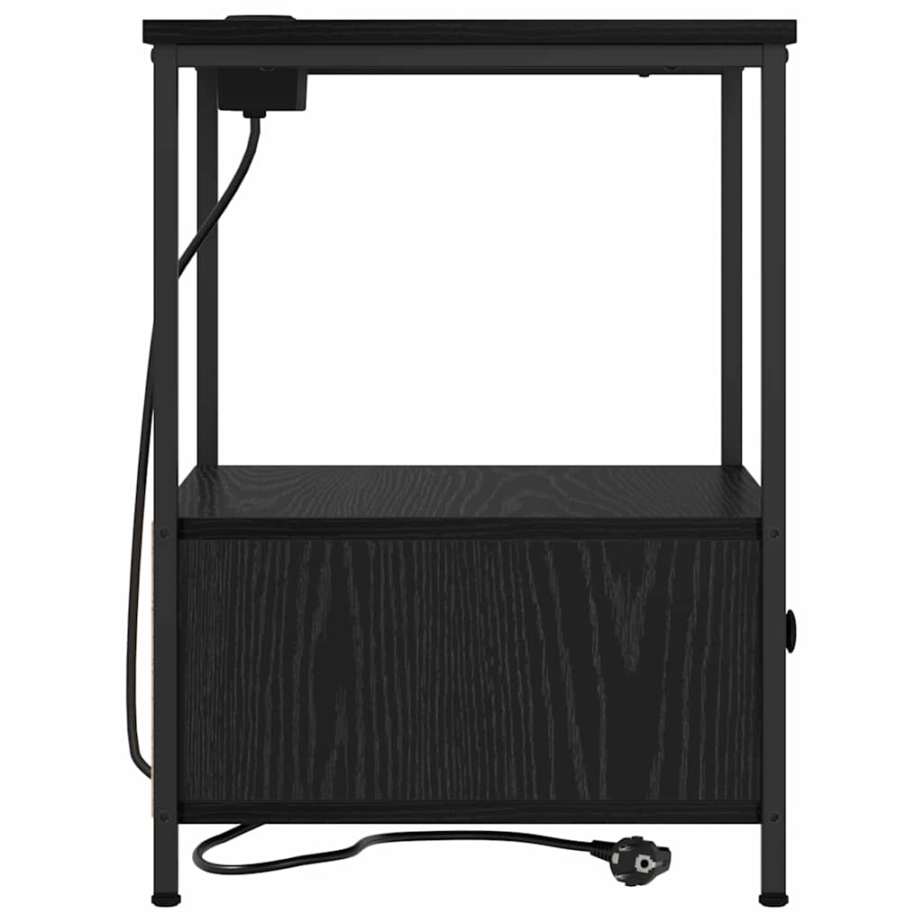 vidaXL Szafka Nocna Czarny Dąb 42 x 41 x 56 cm Materiał drewnopochodny