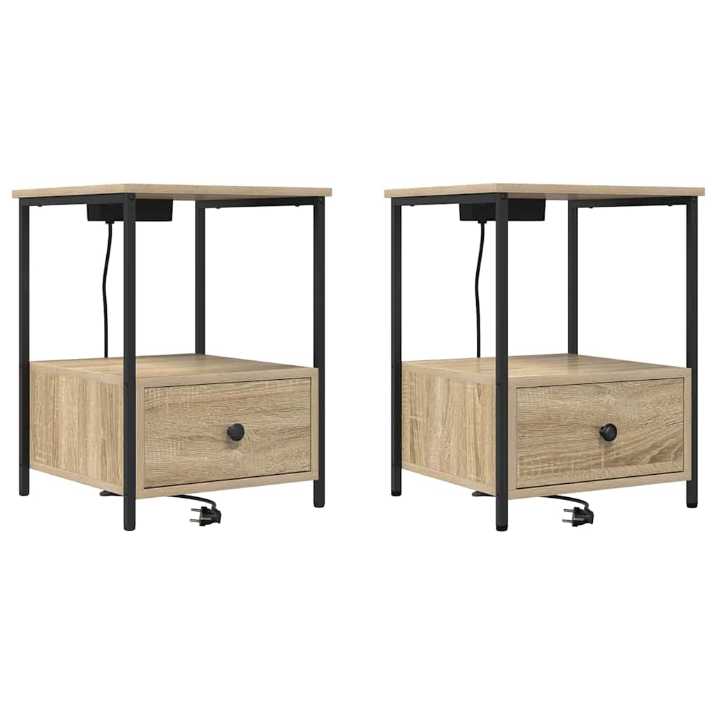 vidaXL Szafka Nocna z szufladą 2 pcs Dąb Sonoma 42 x 41 x 56 cm