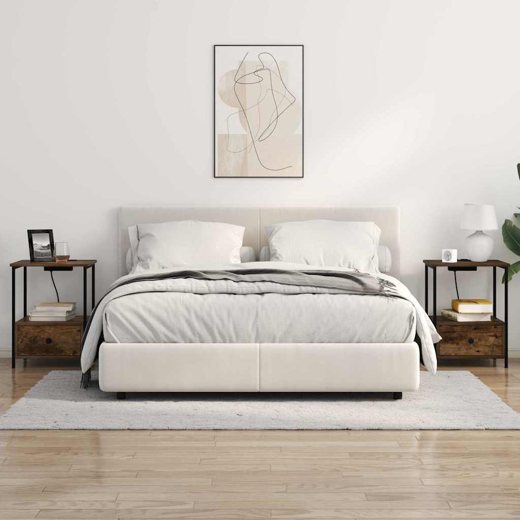 vidaXL Szafka Nocna z szufladą 2 pcs Dąb wędzony 42 x 41 x 56 cm