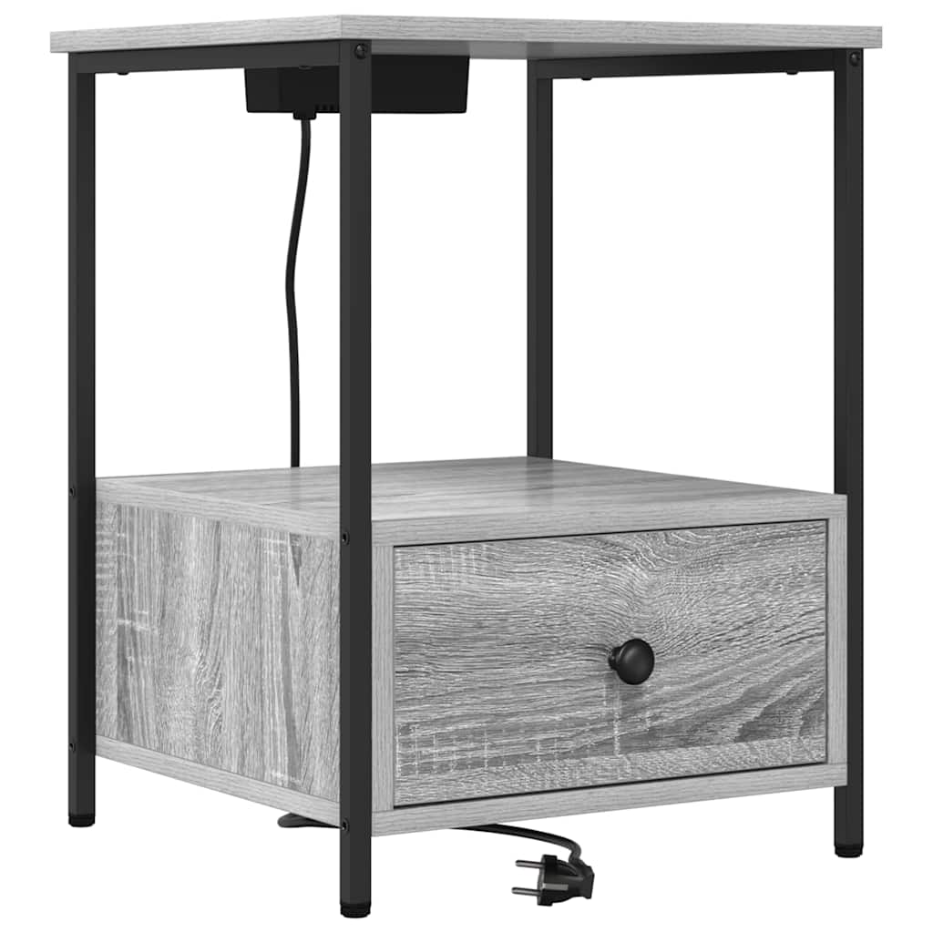 vidaXL Szafka Nocna z szufladą 2 pcs Szary Sonoma 42 x 41 x 56 cm