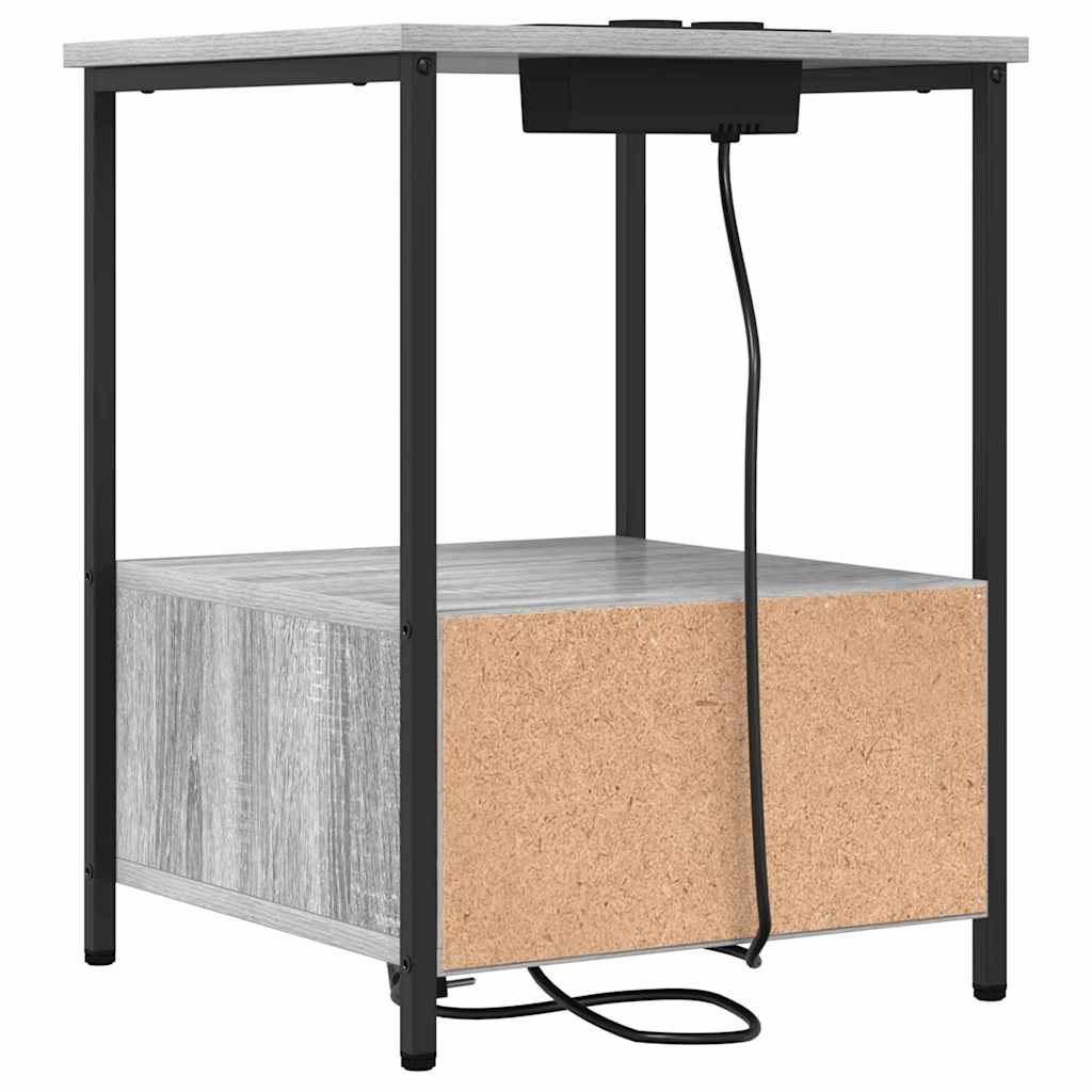 vidaXL Szafka Nocna z szufladą 2 pcs Szary Sonoma 42 x 41 x 56 cm