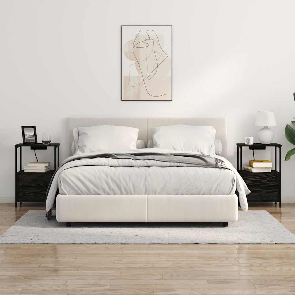 vidaXL Szafka Nocna z szufladą 2 pcs Czarny Dąb 40 x 31 x 60 cm