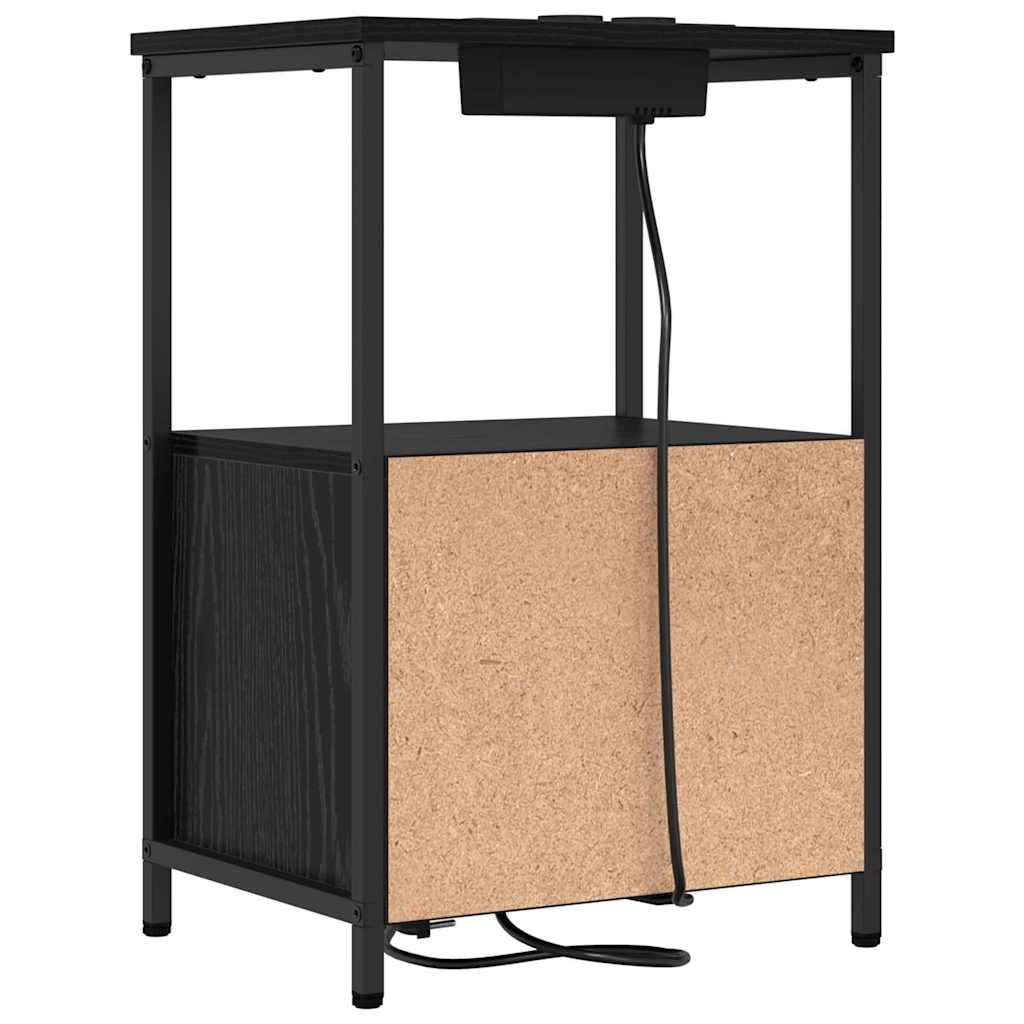 vidaXL Szafka Nocna z szufladą 2 pcs Czarny Dąb 40 x 31 x 60 cm
