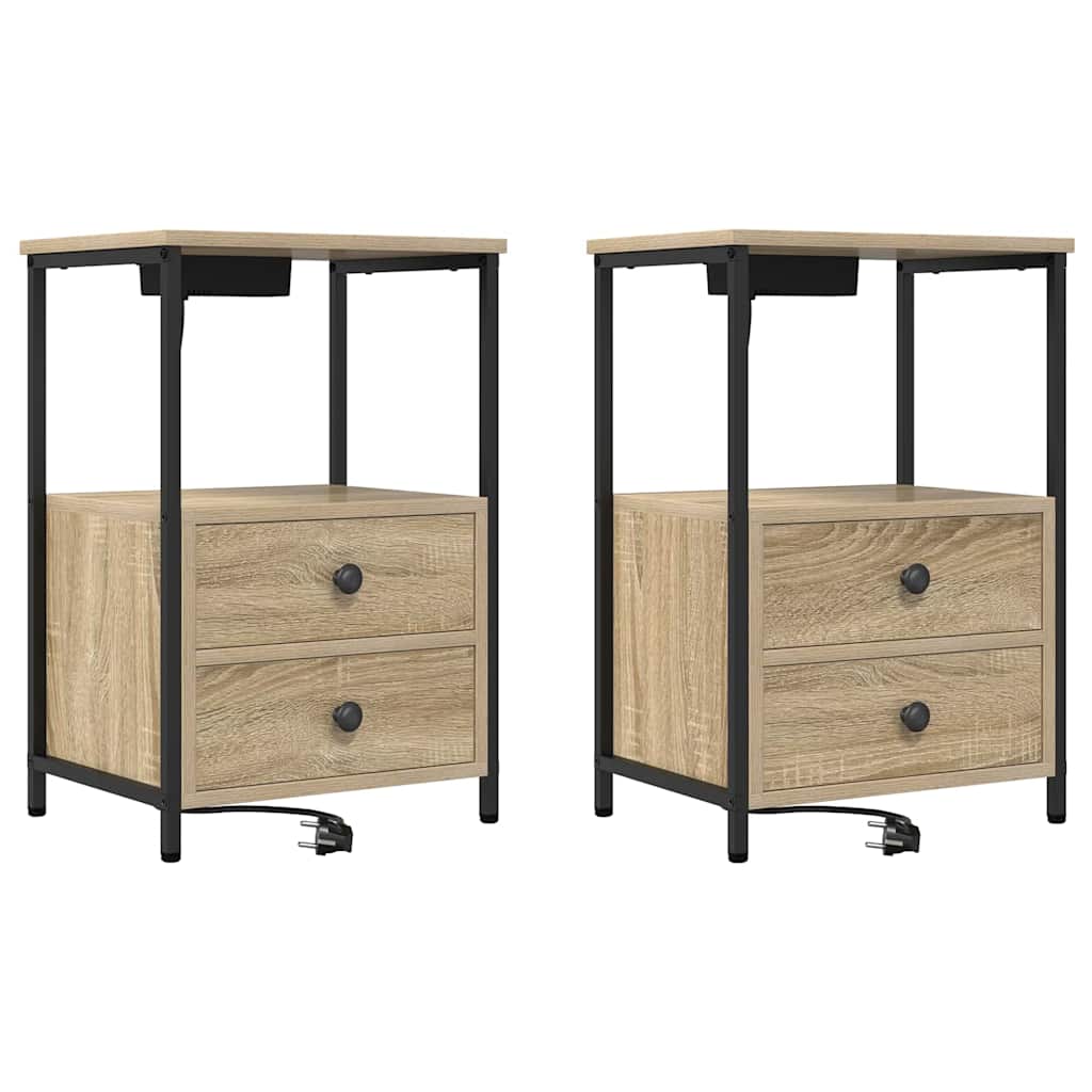 vidaXL Szafka Nocna z szufladą 2 pcs Dąb Sonoma 40 x 31 x 60 cm