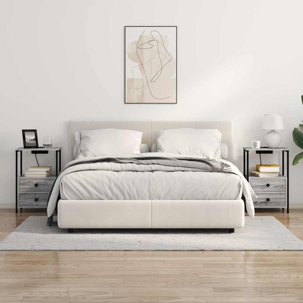 vidaXL Szafka Nocna z szufladą 2 pcs Szary Sonoma 40 x 31 x 60 cm