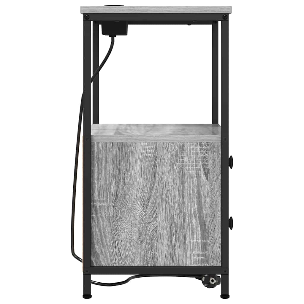 vidaXL Szafka Nocna z szufladą 2 pcs Szary Sonoma 40 x 31 x 60 cm