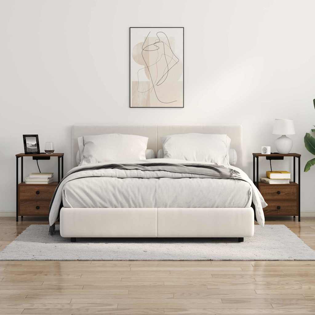 vidaXL Szafka Nocna z szufladą 2 pcs Brązowy dąb 40 x 31 x 60 cm