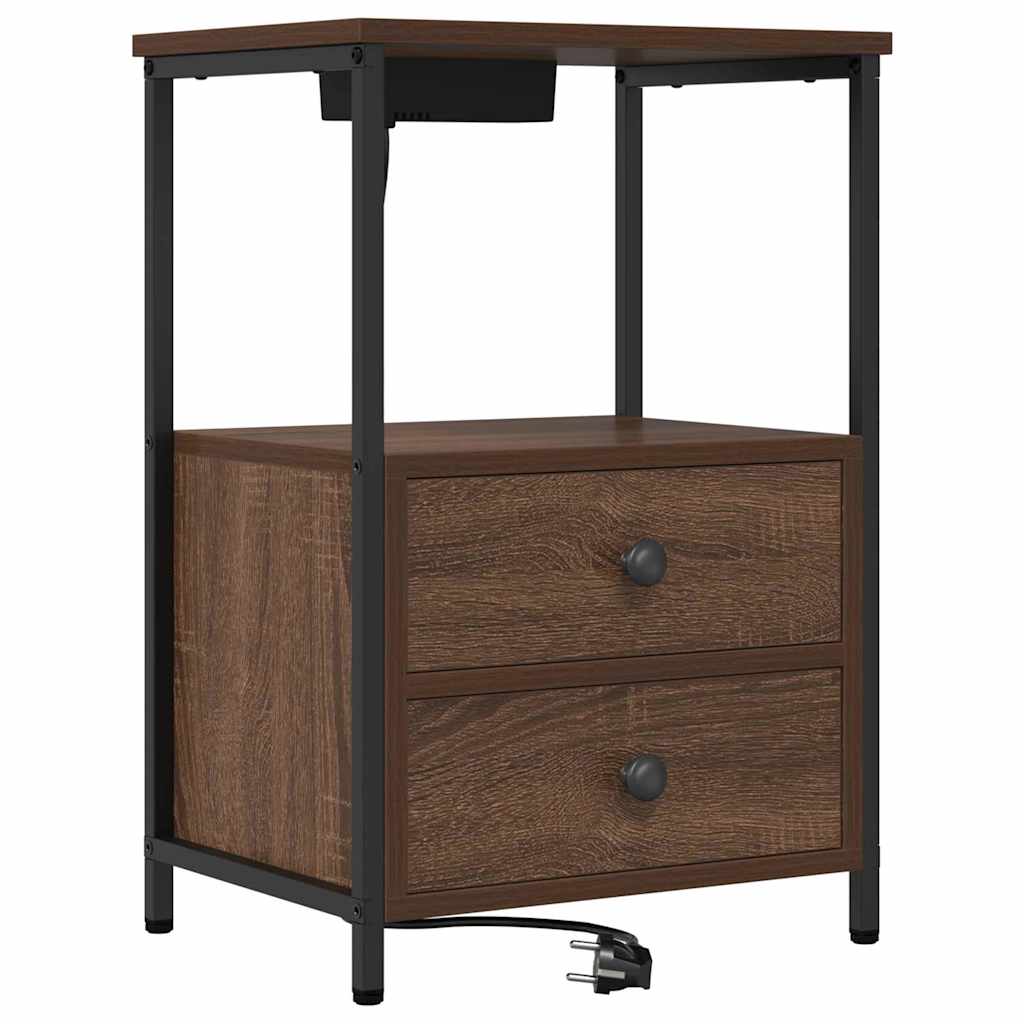 vidaXL Szafka Nocna z szufladą 2 pcs Brązowy dąb 40 x 31 x 60 cm