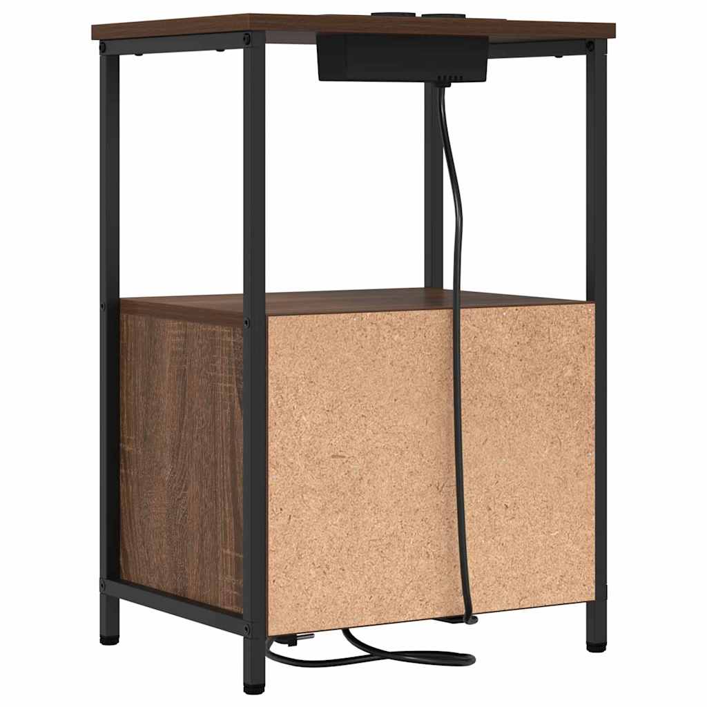 vidaXL Szafka Nocna z szufladą 2 pcs Brązowy dąb 40 x 31 x 60 cm