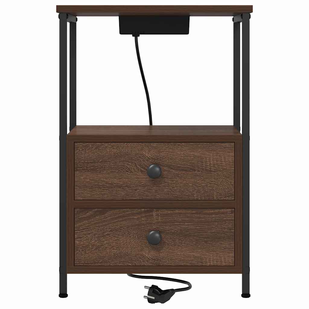 vidaXL Szafka Nocna z szufladą 2 pcs Brązowy dąb 40 x 31 x 60 cm