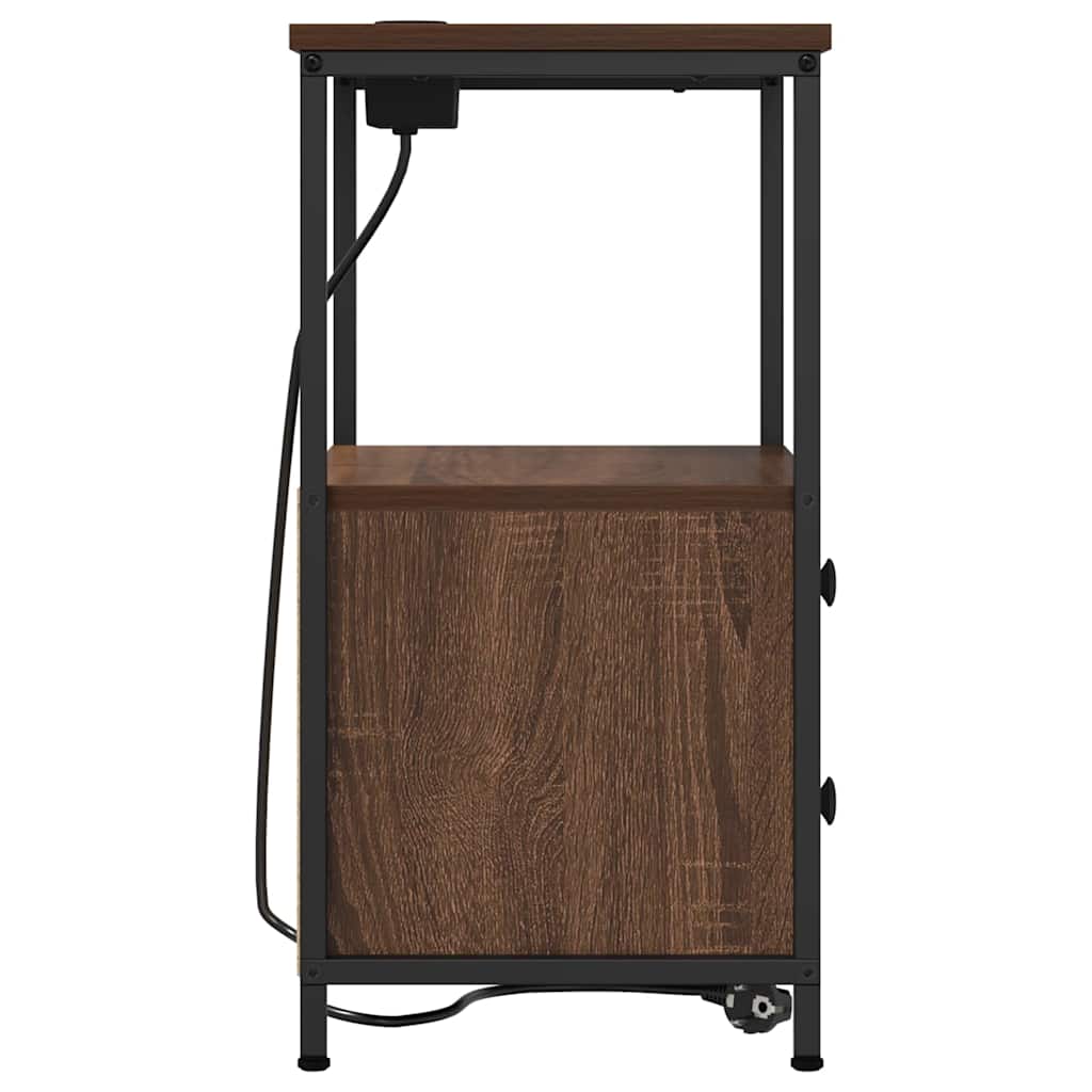 vidaXL Szafka Nocna z szufladą 2 pcs Brązowy dąb 40 x 31 x 60 cm