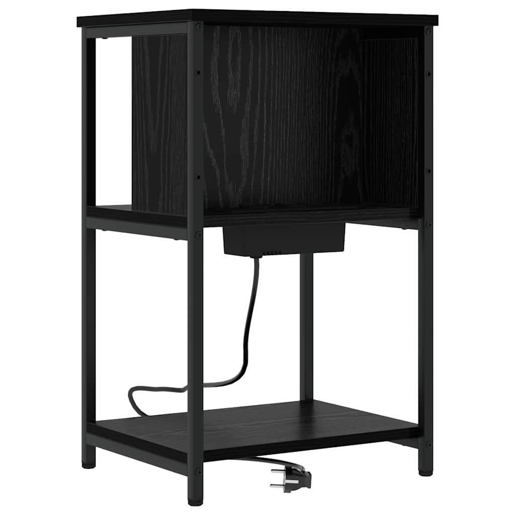 vidaXL Szafka Nocna Czarny Dąb 38 x 31 x 61 cm Materiał drewnopochodny