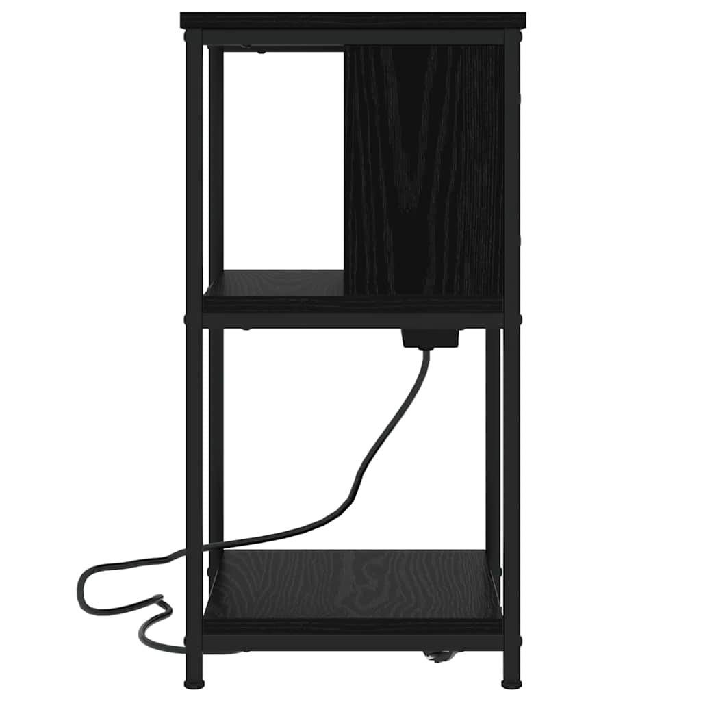 vidaXL Szafka Nocna Czarny Dąb 38 x 31 x 61 cm Materiał drewnopochodny