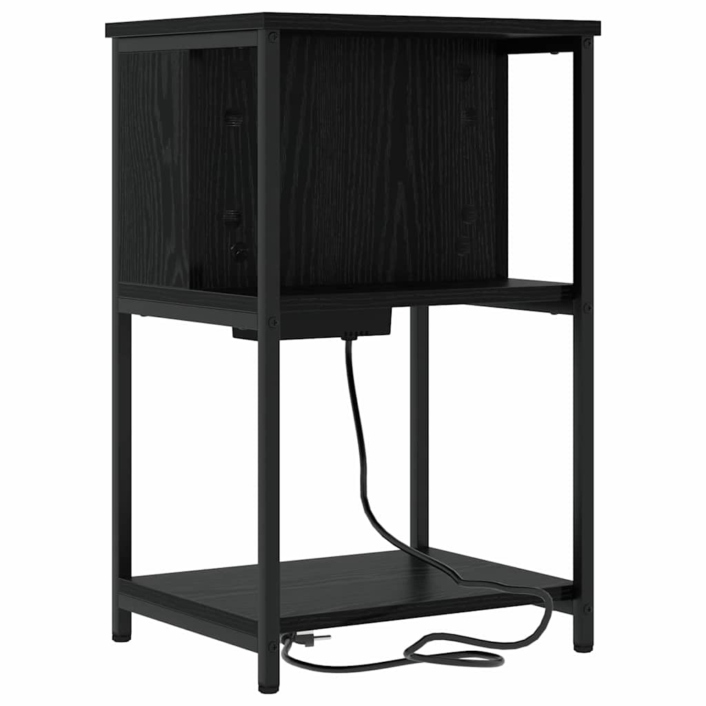 vidaXL Szafka Nocna 2 pcs Czarny Dąb 38 x 31 x 61 cm