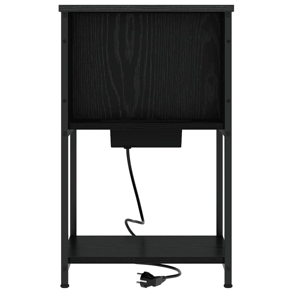 vidaXL Szafka Nocna 2 pcs Czarny Dąb 38 x 31 x 61 cm