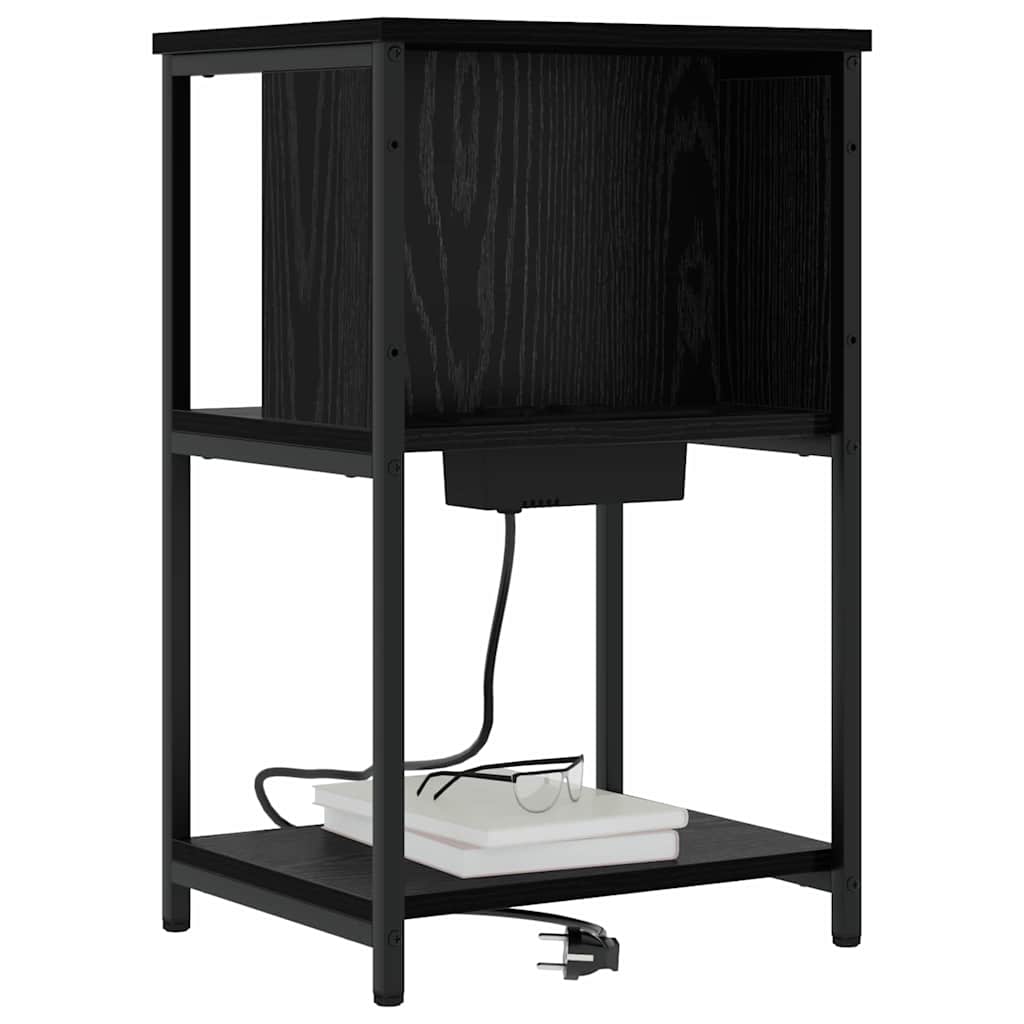 vidaXL Szafka Nocna 2 pcs Czarny Dąb 38 x 31 x 61 cm