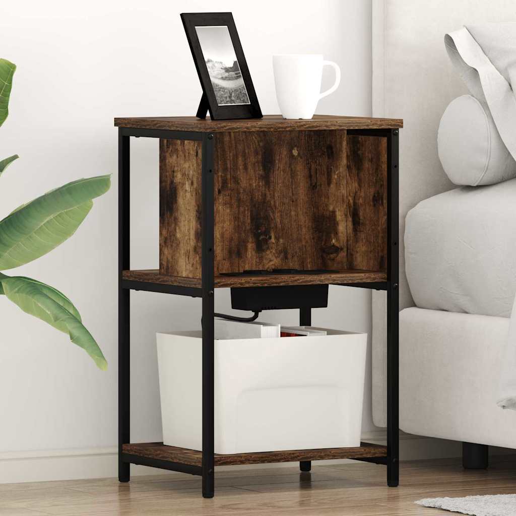 vidaXL Szafka Nocna 2 pcs Dąb wędzony 38 x 31 x 61 cm