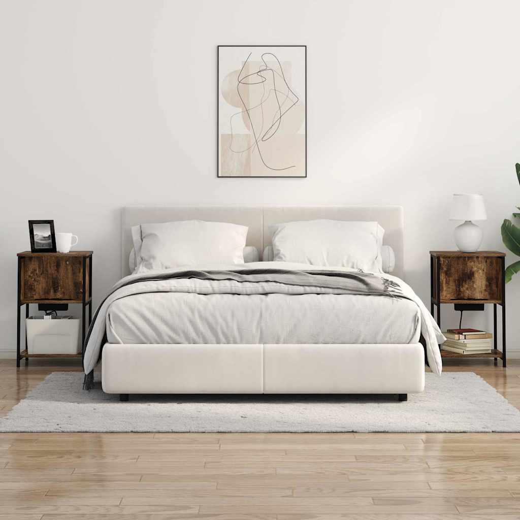 vidaXL Szafka Nocna 2 pcs Dąb wędzony 38 x 31 x 61 cm