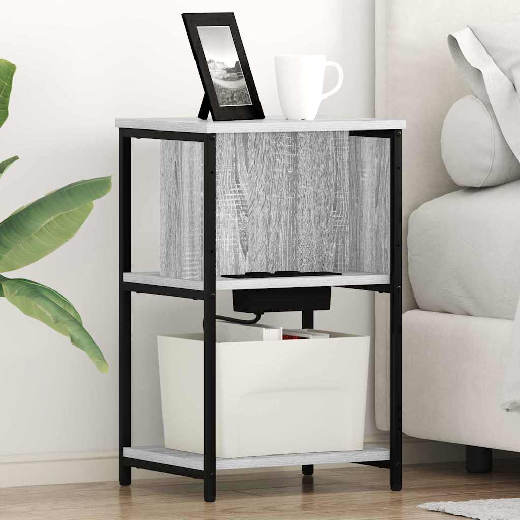 vidaXL Szafka Nocna 2 pcs Szary Sonoma 38 x 31 x 61 cm