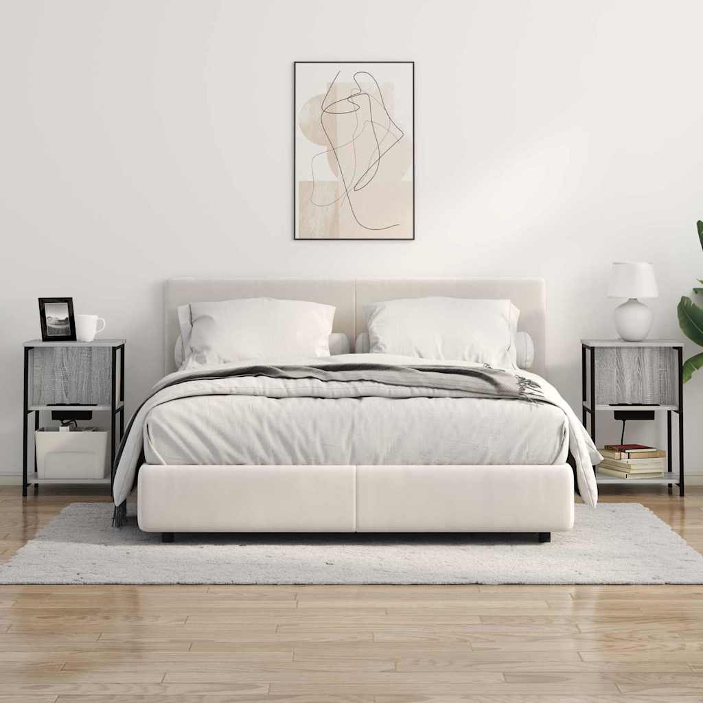 vidaXL Szafka Nocna 2 pcs Szary Sonoma 38 x 31 x 61 cm