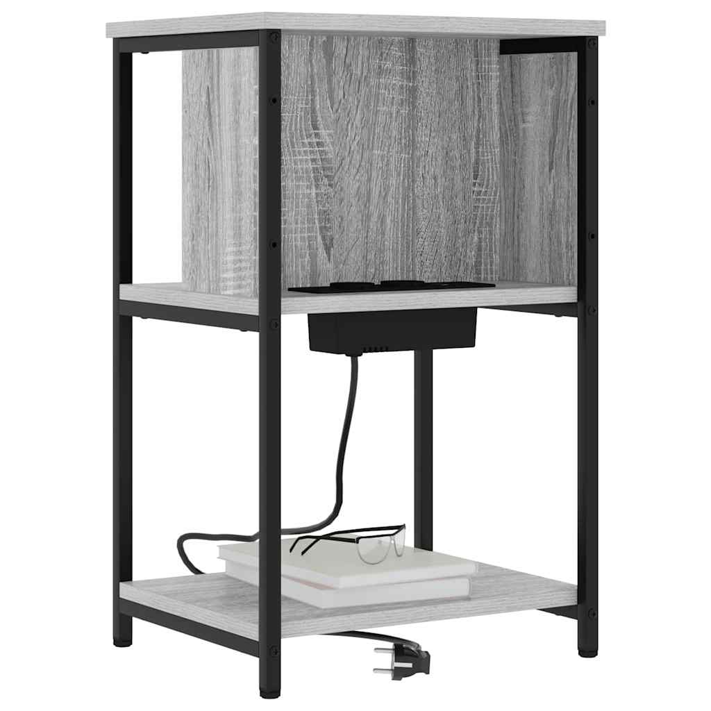 vidaXL Szafka Nocna 2 pcs Szary Sonoma 38 x 31 x 61 cm