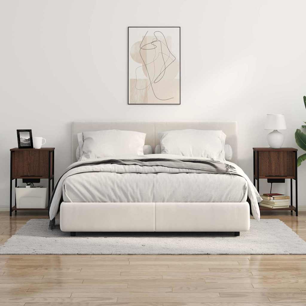vidaXL Szafka Nocna 2 pcs Brązowy dąb 38 x 31 x 61 cm