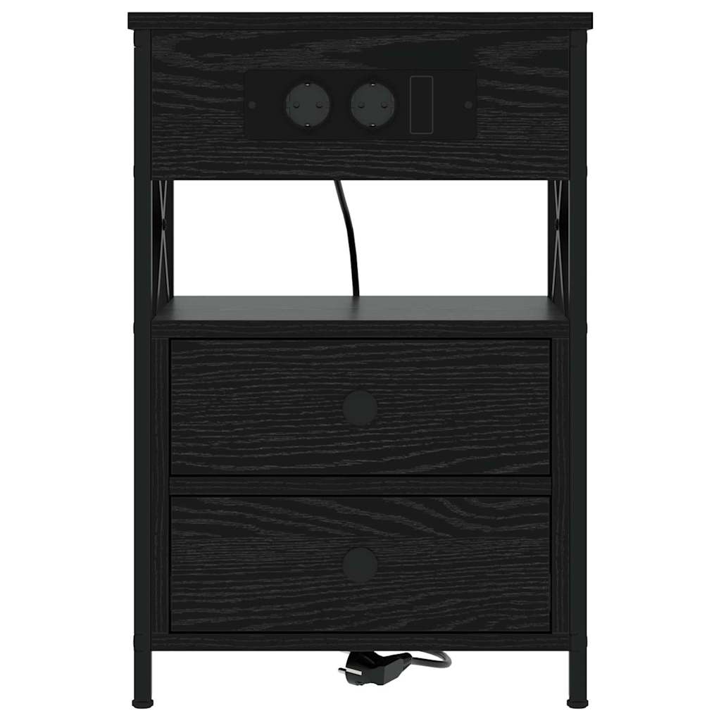 vidaXL Szafka Nocna Czarny Dąb 40 x 31 x 60 cm Materiał drewnopochodny