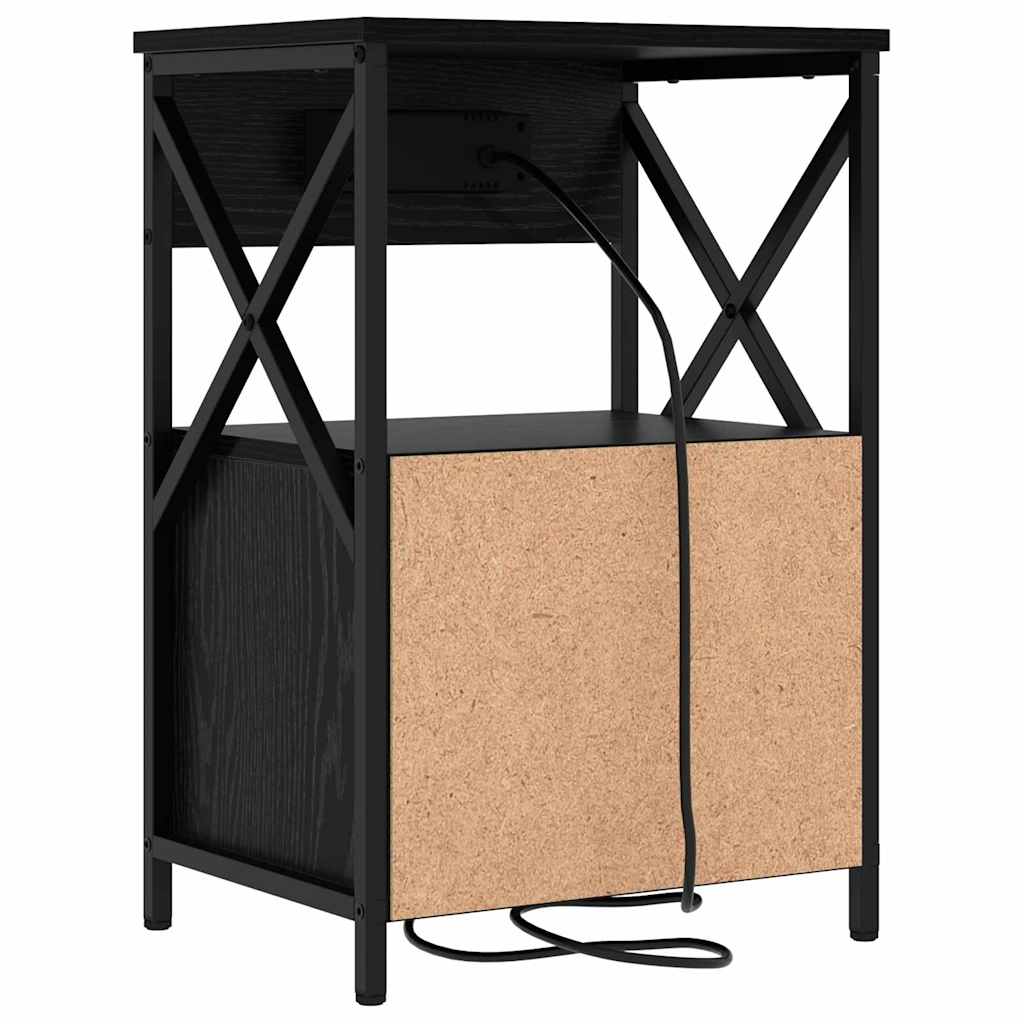 vidaXL Szafka Nocna z szufladą 2 pcs Czarny Dąb 40 x 31 x 60 cm