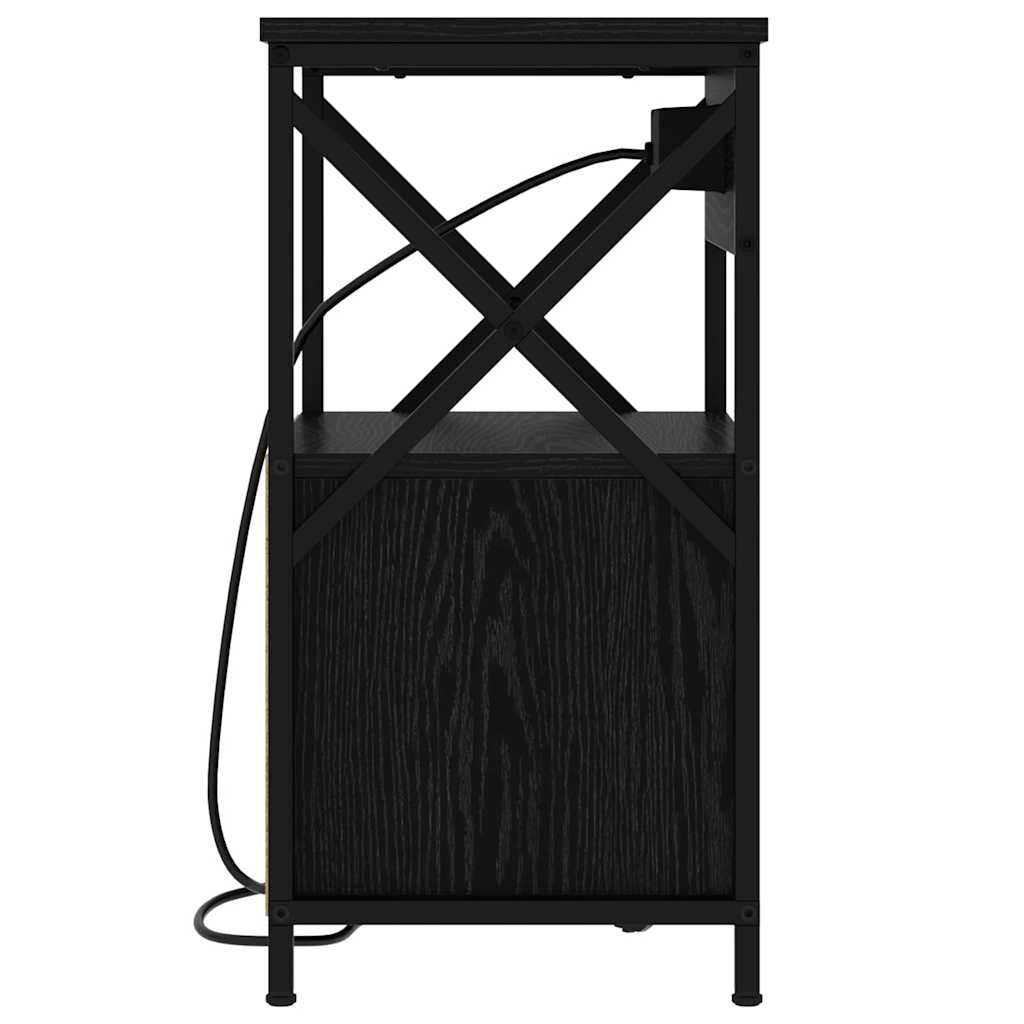 vidaXL Szafka Nocna z szufladą 2 pcs Czarny Dąb 40 x 31 x 60 cm