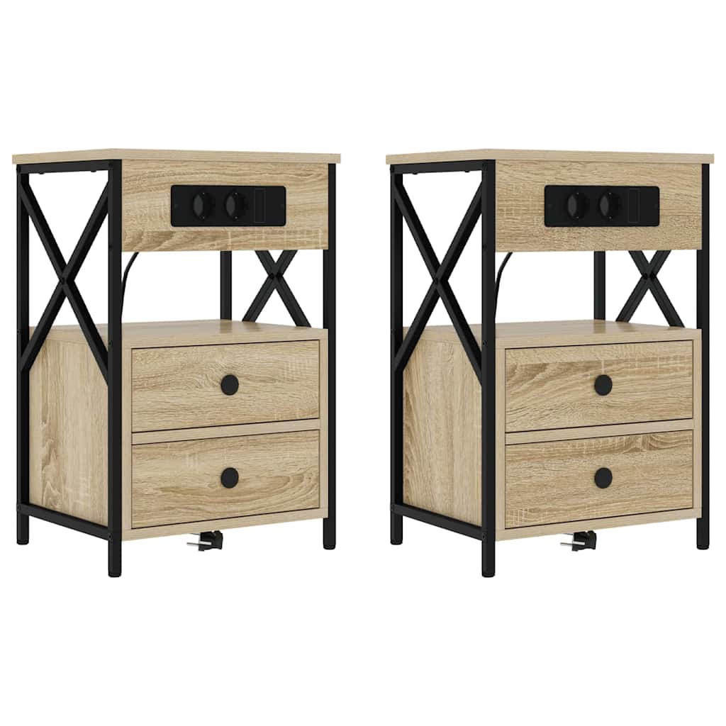 vidaXL Szafka Nocna z szufladą 2 pcs Dąb Sonoma 40 x 31 x 60 cm