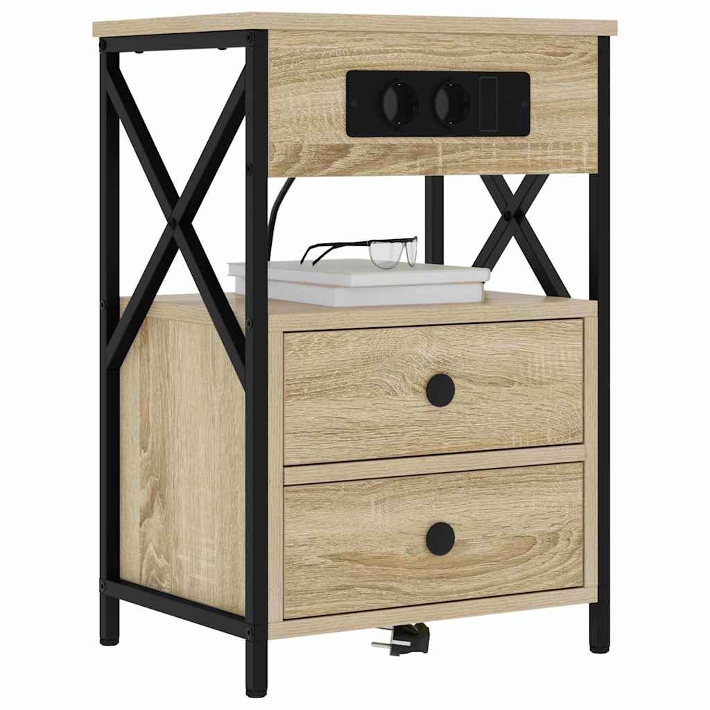 vidaXL Szafka Nocna z szufladą 2 pcs Dąb Sonoma 40 x 31 x 60 cm