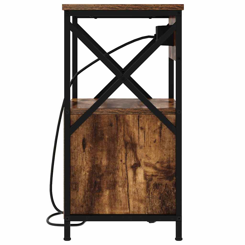 vidaXL Szafka Nocna z szufladą 2 pcs Dąb wędzony 40 x 31 x 60 cm