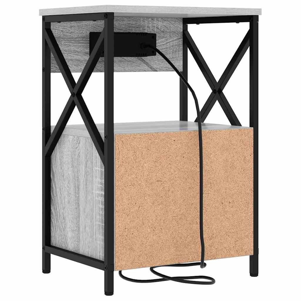 vidaXL Szafka Nocna z szufladą 2 pcs Szary Sonoma 40 x 31 x 60 cm