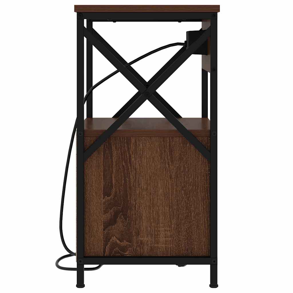 vidaXL Szafka Nocna z szufladą 2 pcs Brązowy dąb 40 x 31 x 60 cm