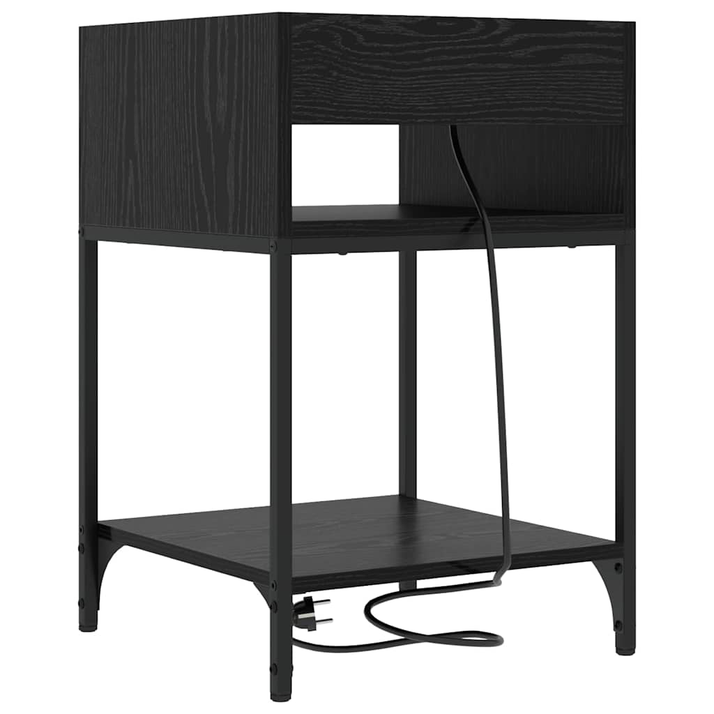 vidaXL Szafka Nocna Czarny Dąb 40 x 40 x 61 cm Materiał drewnopochodny